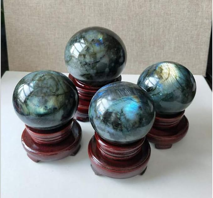 Natural Healing Crystal Gemstone Sphere Ball for Reiki Balancing Meditation Energy Home and Office Decoration (5cm, Labradorite)