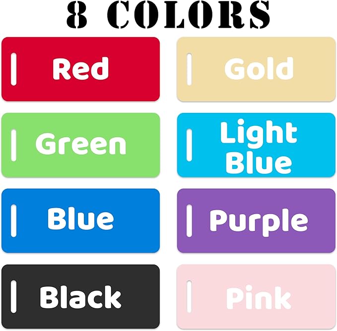4 PCS Personalized Luggage Tags for Suitcases, Custom Aluminum Luggage Tags for Bags and Backpacks, Waterproof & Heavy Duty Personalized Metal Name Tags for Travel (Blue)