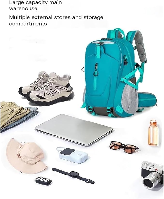 Hiking Backpack Daypack for Outdoor Travel, Lightweight Pack with Multiple Compartments, Unisex for Camping and Daily Use (Blue)