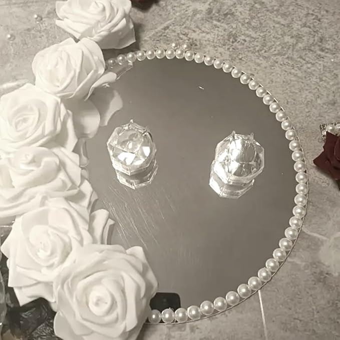 16Pack Round Mirror Plates for Centerpieces Tables, 6inch Mirror Trays Circle Mirror Plates for Tables Decoration, Circular Mirror Candles Flat for Table Centerpiece Wedding Party Decor Crafts