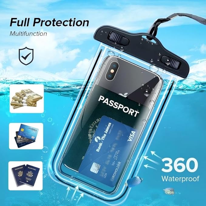 Sriyso Floating Universal Waterproof Phone case 2 Pack-Up to 7.0",Adjustable Lanyard Phone Pouch,Cellphone Dry Bags for Vacation Beach Pool Kayak Cruise Travel Essentials(Wine Red