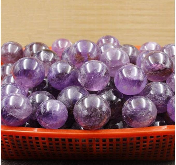 Natural Amethyst Healing Crystal Gemstone Sphere Ball for Reiki Balancing Meditation Energy Home and Office Decoration 50mm 200grams (5cm, Amethyst)