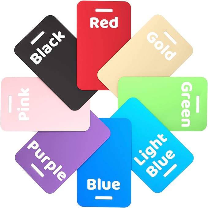 4 PCS Personalized Luggage Tags for Suitcases, Custom Aluminum Luggage Tags for Bags and Backpacks, Waterproof & Heavy Duty Personalized Metal Name Tags for Travel (Blue)