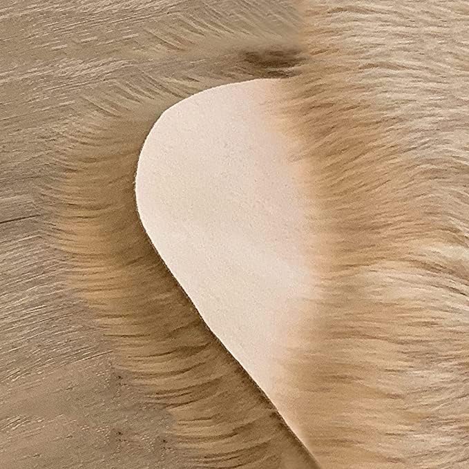 LAMBZY High Pile Super Soft Faux Sheepskin Rug (Beige, 2'x3')