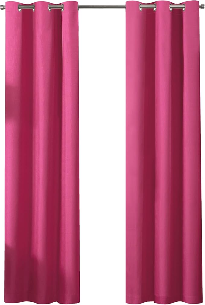 Eclipse Kendall Blackout Curtain, Thermal Insulated Grommet Window Panel, Noise Reducing Curtains for Bedroom, Living Room or Nursery, (1 Panel), 54 in Long x 42 in Wide, Raspberry