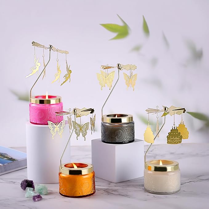 Butterfly Gifts for Women, Rotatable Candle Gifts, Vanilla Cream Scented Candles Anniversary Christmas Thanksgiving, Unique Butterfly Best Girl, Friends,Mom, Gray