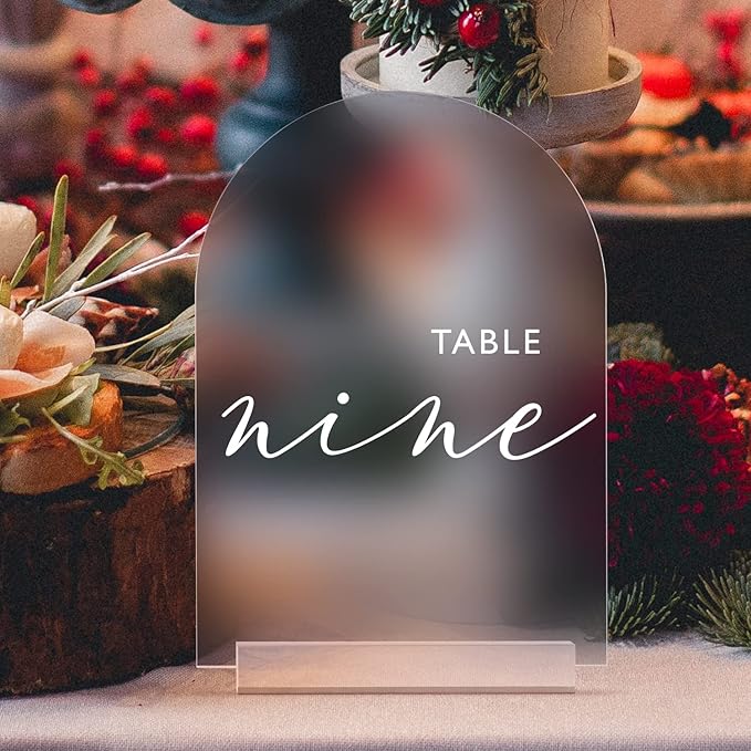 4x6 Inch Frosted Arch Acrylic Sign with Clear Stand-10 Pack Frosted Arched Acrylic Blank Table Signs with Holder, DIY Arch Sign Blank for Wedding Table Numbers