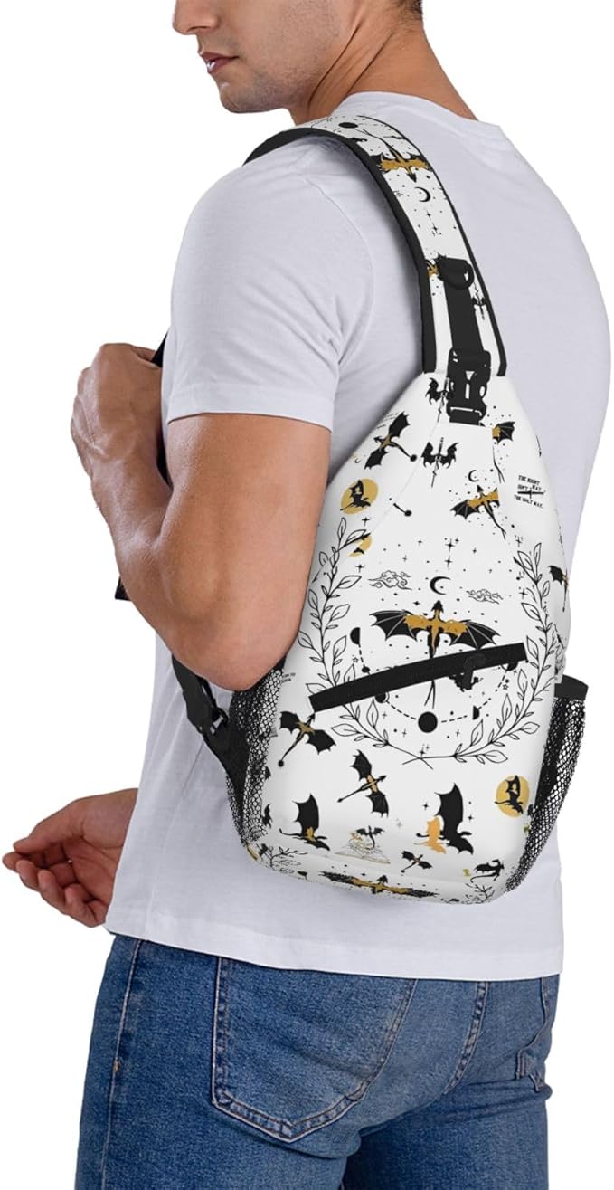 Fourth Dragon Wing Crossbody Bag Trendy Sling Bag Bakpack Casual Chest Bags Daypack For Hiking Walking Travel Running(2)