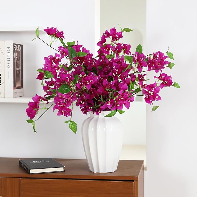 10PCS Bougainvillea Artificial Flowers 30" Silk Fake Bougainvillea Branches Faux Flowers Vines for Home,Garden,Wedding,Party,Indoor and Outdoor,Floral Arrangement and DIY Decor(Purple)
