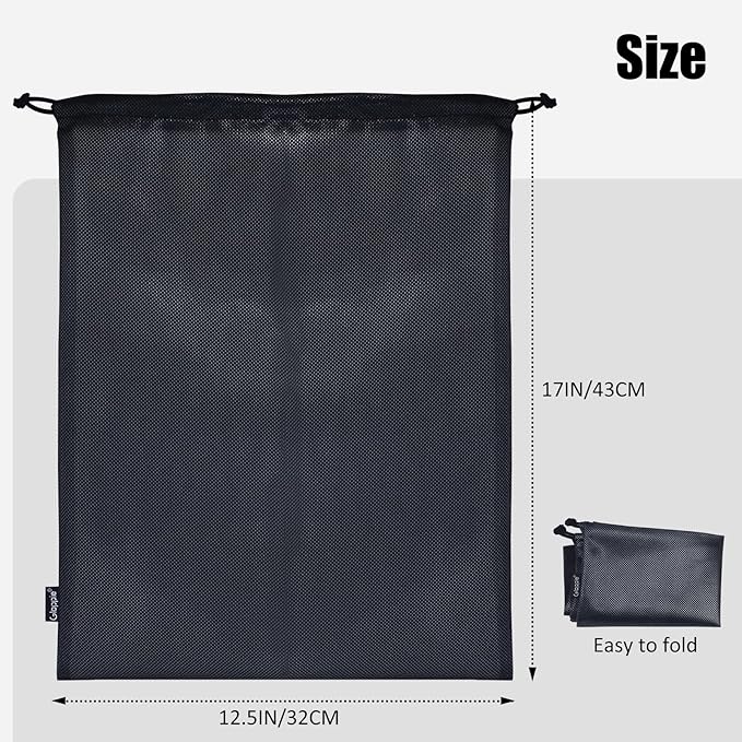 Gloppie Shoe Bags for Travel, (4-Pack) Shoe Storage Bag with Drawstring, Packing Organizer for Sneakers, Gym, Luggage, Closet, Weekender Overnight Travel Essentials