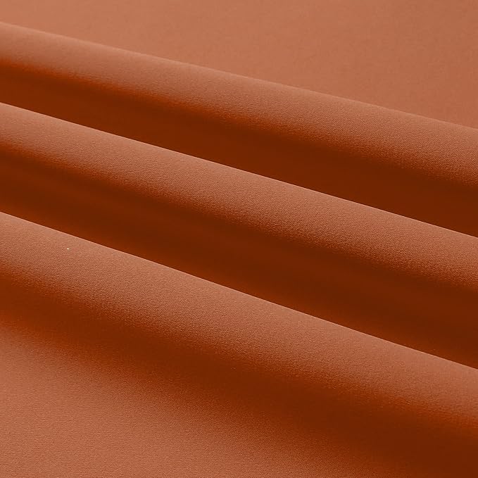 DUALIFE 96 Inch Curtains for Living Room Burnt Orange Rust Curtains for Bedroom Thermal Insulated Grommet Window Treatment Panels 52 x 96 Inch Length