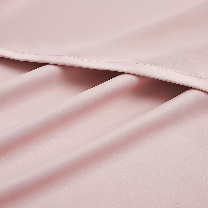 DUALIFE Baby Pink Blackout Curtains 63 Inch Length for Girls Room Heat Blocking Grommet Thermal Insulated Darkening Black Out Curtain for Nursery 52x63 Inches Long