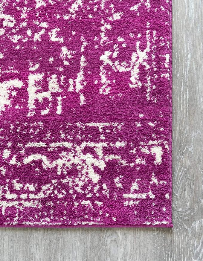 Rugs.com Arlington Collection Rug – 8 Ft Square Purple Medium-Pile Rug Perfect for Living Rooms, Kitchens, Entryways