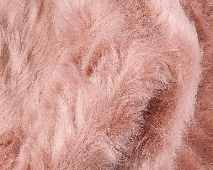 Luxe Gordon Faux Fur Rug with Soft and Fluffy Pile | Machine Washable Living Room Rug with Anti-Slip Backing | Cruelty-Free Area Rugs for Office or Bedroom, Dusty Rose, 5 ft x 6 ft