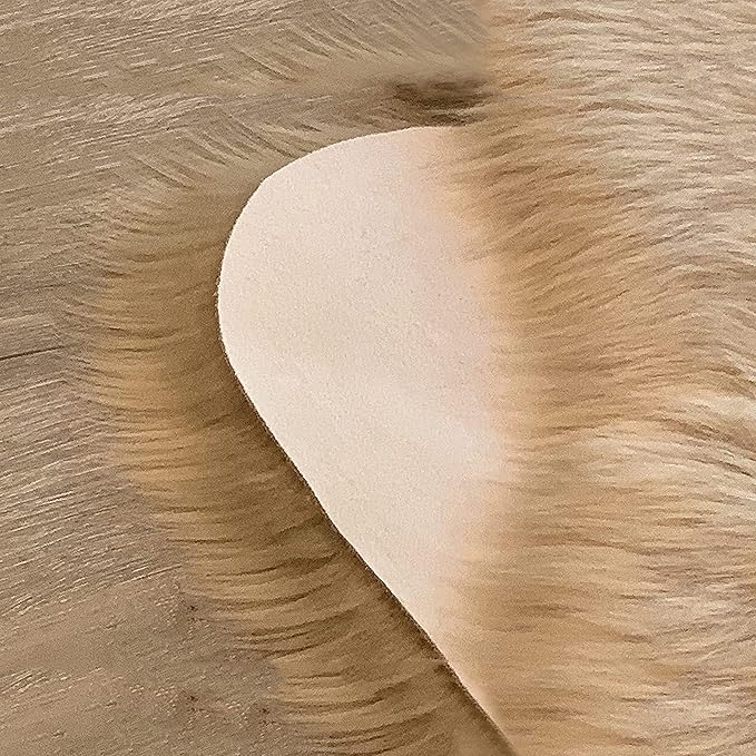 LAMBZY High Pile Super Fluffy Soft Faux Sheepskin Rug | Faux Sheepskin Rugs for Living Room Playroom Bedroom | Classic Super Soft to Touch Rug (6'x9', Beige)
