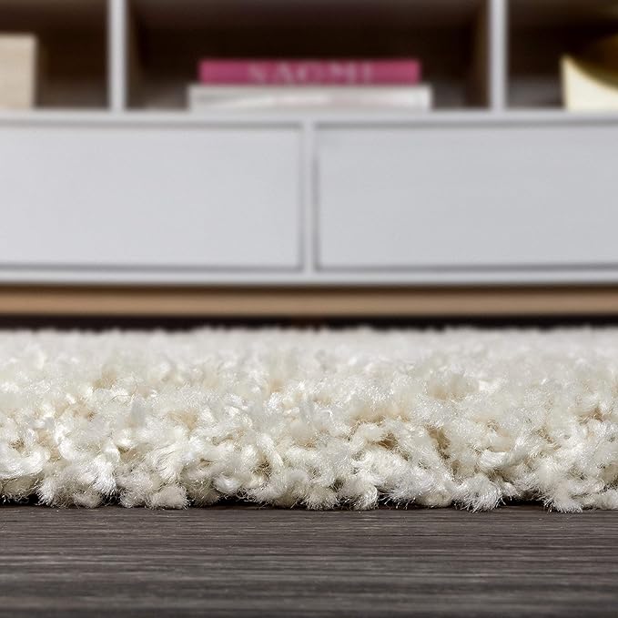 JONATHAN Y Mercer Shag Plush Tassel Cream Runner Rug, 2x8, Contemporary, Modern, Easy-Cleaning for Living Room, Bedroom, Kitchen, Pet Friendly, Non-Shedding (MCR100D-28)