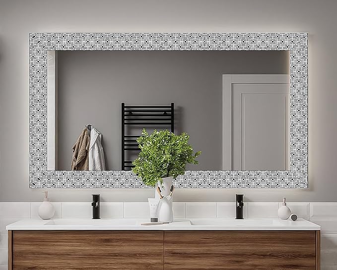 FLFK Wallpaper Border - Black and White Peel and Stick Wall Borders Decal Trim Geometric Pattern 6" x 240"