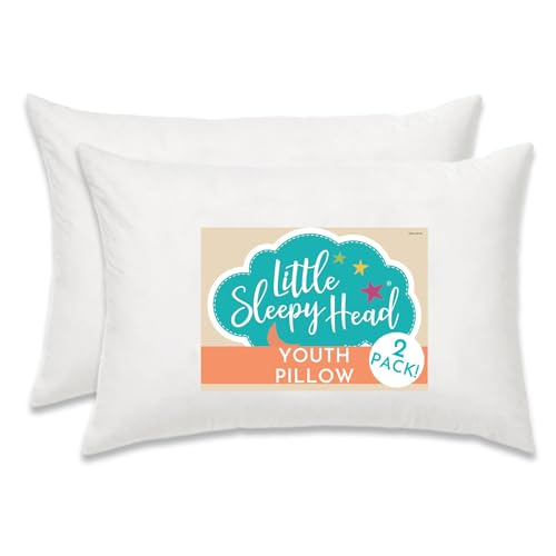 Youth Pillow - 16 X 22 - Soft & Hypoallergenic - Kids Sleeping Pillow - Toddler Bed Pillow - Perfect Size - Backed by Our Love The Fluff Guarantee (2 Pack)