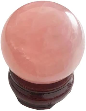 Natural Rose Quartz Healing Crystal Gemstone Sphere Ball for Reiki Balancing Meditation Energy Home and Office Decoration (4-4.5cm, Rose Quartz)