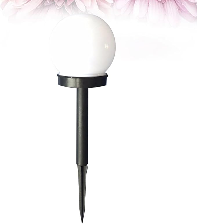 NUOBESTY 4pcs Solar Lawn Lights Outdoor Pathway LED Crackle Globe Solar Sphere Landscape Lighting White Glow Weatherproof Garden LED Light Set