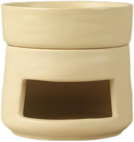 Ceramic Essential Oil Burner Tealight Candle Holder Decorative Aroma Diffuser Separable Yellow