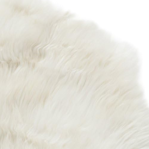 SAFAVIEH Sheep Skin Collection Runner Rug - 2' x 10', Natural & White, Handmade Rustic Glam Genuine Pelt, 3.4-inch Thick Ideal for High Traffic Areas in Living Room, Bedroom (SHS211A)