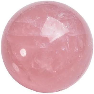 Natural Rose Quartz Healing Crystal Gemstone Sphere Ball for Reiki Balancing Meditation Energy Home and Office Decoration (6.5-7cm, Rose Quartz)