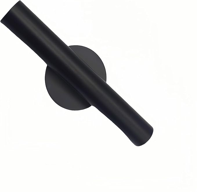 Adhesive Metal Wall Vase Holder - Decorative Tube for Dried/Faux Floral Display, Rust-Resistant Home & Office, Dining Room Also Suitable for Cemetery Memorial Display Decor (1 Pcs Black)