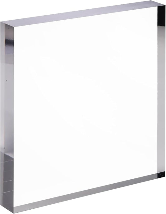 CiaoHER 1in Thickness 12in Square Acrylic Cube Display Block Clear Polished Pedestal Stand Riser Solid Base 12" x 12" x 1", 1 Pack