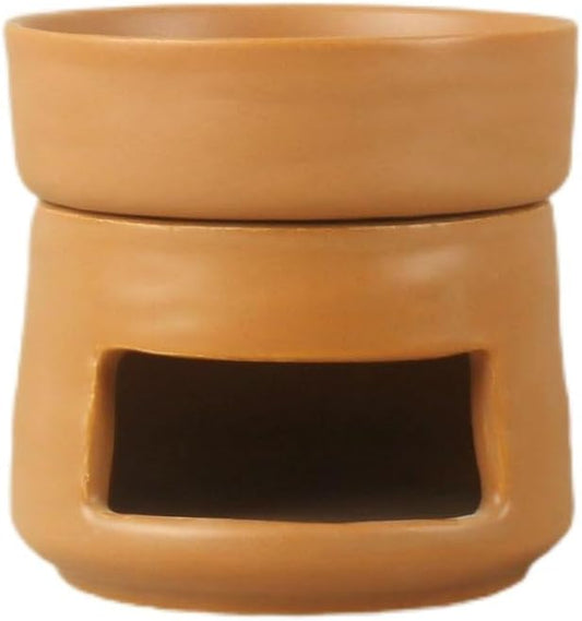 Ceramic Essential Oil Burner Tealight Candle Holder Decorative Aroma Diffuser Separable Brown