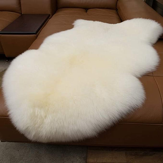 WL&ALLEN Large Sheepskin Rug Genuine Thick and Lush 3 Inch Pile，Luxury Australian Pelts |Large Sheepskin Wool Area Rugs (Single Pelt 2'6" x 3'7"，Ivory White)