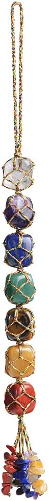 Handmade Hanging Ornaments Colorful Thread 7 Chakra Stones for Home Decoration Feng Shui Ornament