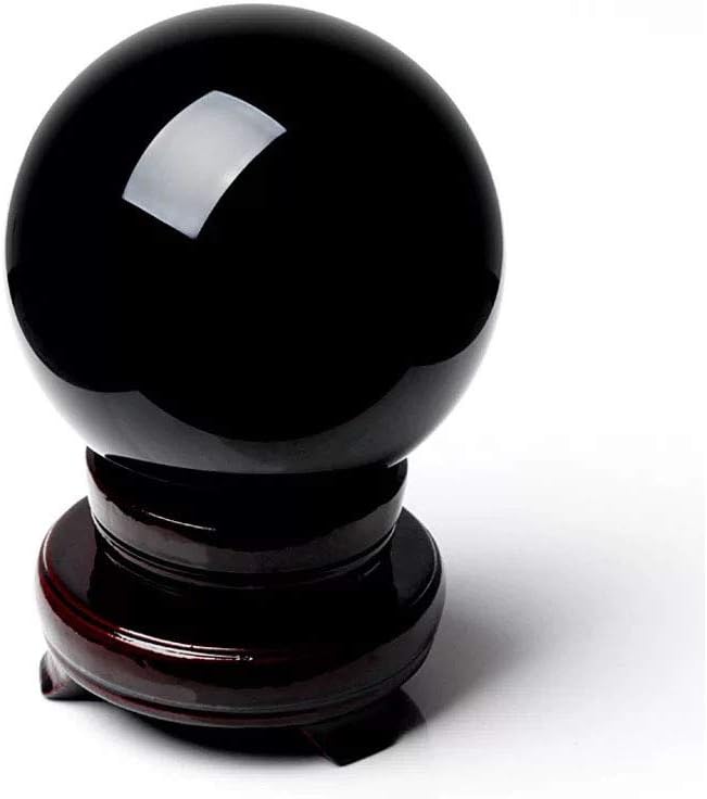 Natural Black Obsidian Healing Crystal Gemstone Sphere Ball for Reiki Balancing Meditation Energy Home and Office Decoration 50mm 200grams (5cm, Obisdian)