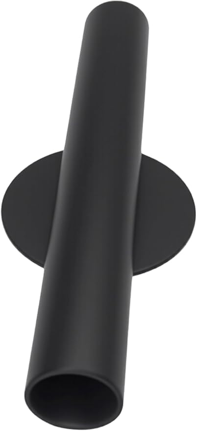 Adhesive Metal Wall Vase Holder - Decorative Tube for Dried/Faux Floral Display, Rust-Resistant Home & Office, Dining Room Also Suitable for Cemetery Memorial Display Decor (1 Pcs Black)