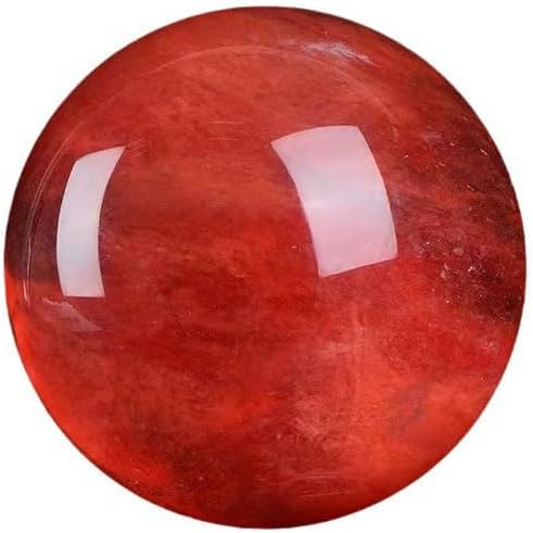 Natural Red Melting Healing Crystal Gemstone Sphere Ball for Reiki Balancing Meditation Energy Home and Office Decoration (7cm, Artificial Crystal)