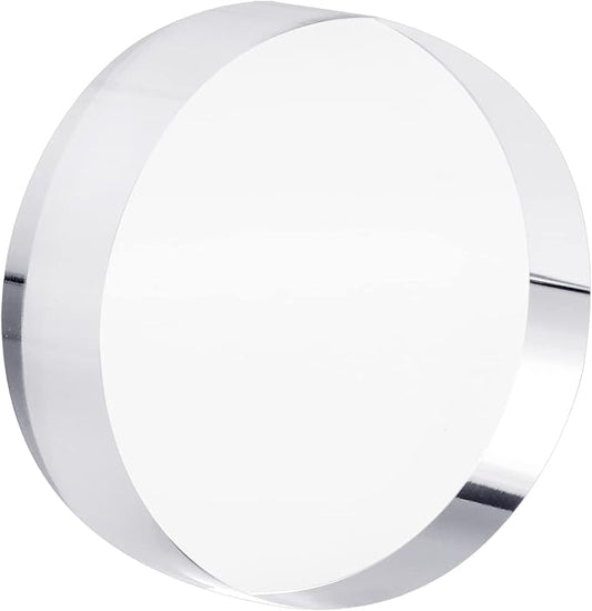CiaoHER 1in Thickness 4in Diameter Acrylic Disc Display Block Clear Polished Round Pedestal Stand Riser 4" x 4" x 1", 1 Pack