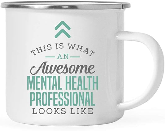 Andaz Press 11oz. Stainless Steel Campfire Coffee Mug Gift, This is What an Awesome Mental Health Professional Looks Like, 1-Pack, Birthday Gift Ideas Coworker Him Her, Includes Gift Box