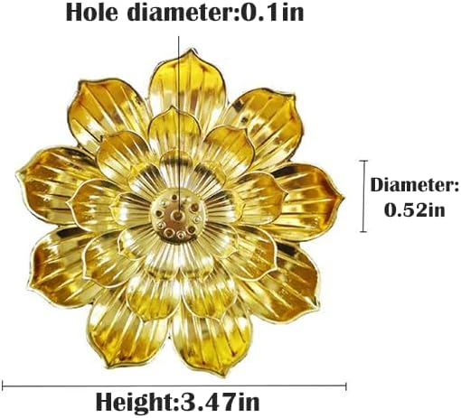 Incense Holder with Incense Stick Tray,Multi-Functional Incense Burner and Stick Holder Combo,Detachable Ash Catcher (Golden,Bronze Lotus)