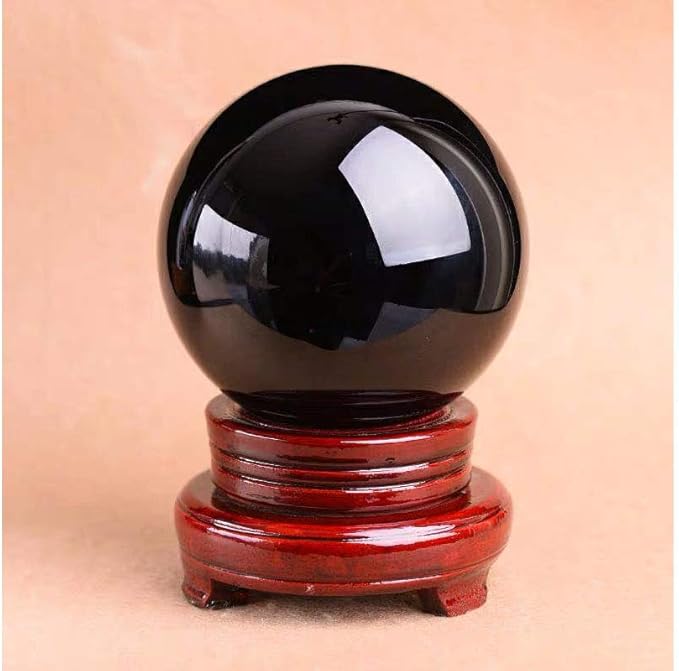 Natural Black Obsidian Healing Crystal Gemstone Sphere Ball for Reiki Balancing Meditation Energy Home and Office Decoration 50mm 200grams (5cm, Obisdian)
