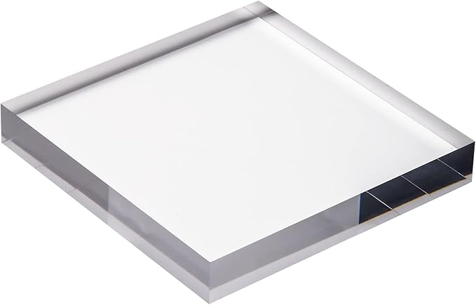 CiaoHER 1in Thickness 12in Square Acrylic Cube Display Block Clear Polished Pedestal Stand Riser Solid Base 12" x 12" x 1", 1 Pack