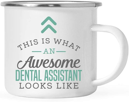 Andaz Press 11oz. Stainless Steel Campfire Coffee Mug Gift, This is What an Awesome Dental Assistant Looks Like, 1-Pack, Birthday Gift Ideas Coworker Him Her, Includes Gift Box