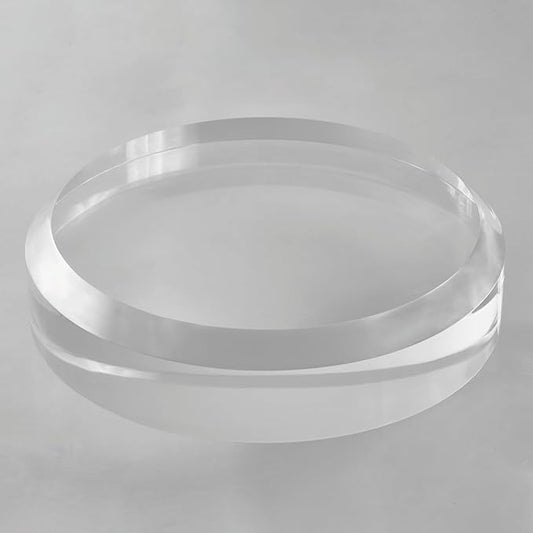 CiaoHER 2in Thickness Acrylic Disc Display Block Clear Polished Round Pedestal Stand Riser (7'' x 2'')