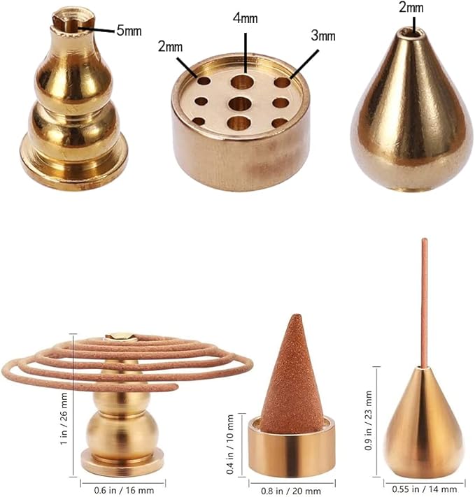 Miupoo Incense Burner Metal Holder,Cone Incense Holder,Coil Incenses Holders,Incenses Stick Holders, 3 Styles