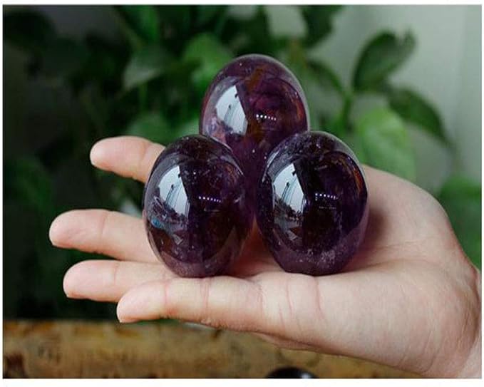 Natural Amethyst Healing Crystal Gemstone Sphere Ball for Reiki Balancing Meditation Energy Home and Office Decoration 40mm 100grams (4cm, Amethyst)