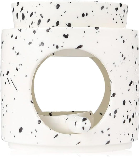Ceramic Tealight Burner Oil Diffuser Duftlamp with Canlde Holder (Ink Splash)
