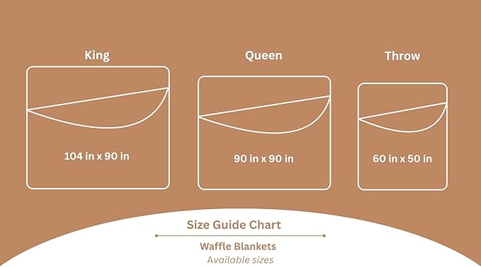 100% Cotton Waffle Blankets for Bed - Throw (50" x 60") Lightweight, Breathable and Soft, Waffle Weave Blanket for All-Season - Summer, Spring, Winter (Beige)