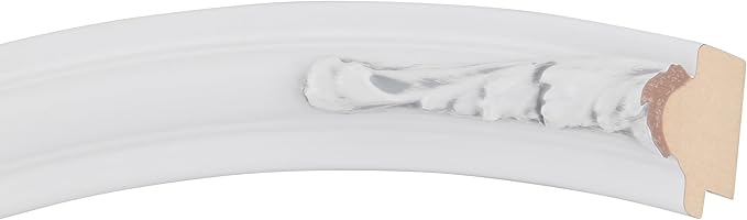 OVALCREST Round Beveled Wall Mirror for Home Decor - Florence Style - Linen White - 18x18 Outside Dimensions