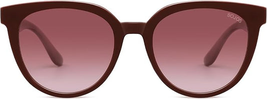 SOJOS Trendy Cat Eye Round Polarized Sunglasses for Women Fashion UV Protection Sunnies Sunglasses SJ2175