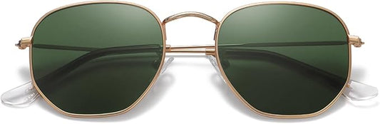 MEETSUN Polarized Hexagon Sunglasses for Women Men Polygon Square Sun Glasses UV400 Protection Metal Frame