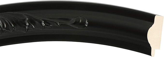 OVALCREST Round Beveled Wall Mirror for Home Decor - Florence Style - Matte Black - 22x22 Outside Dimensions